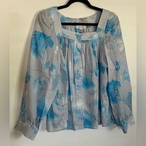 S36 NWT Calvin Klein Size XL Blue Floral Women's Top